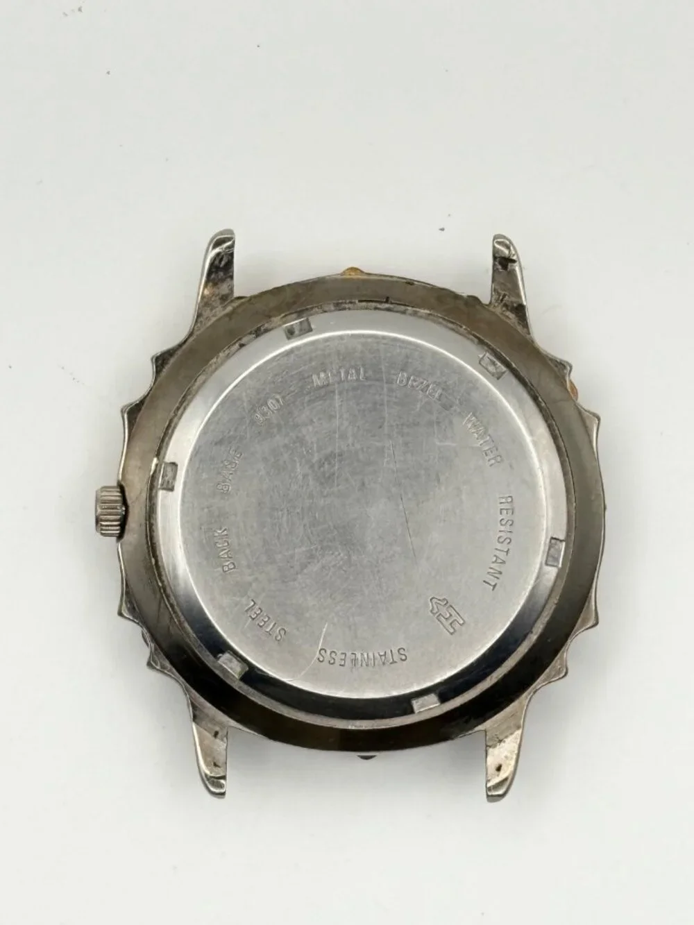 Helbros Quartz Moonphase Watch Head 38mm Diver Bezel Subdials Vintage 9301 4P31